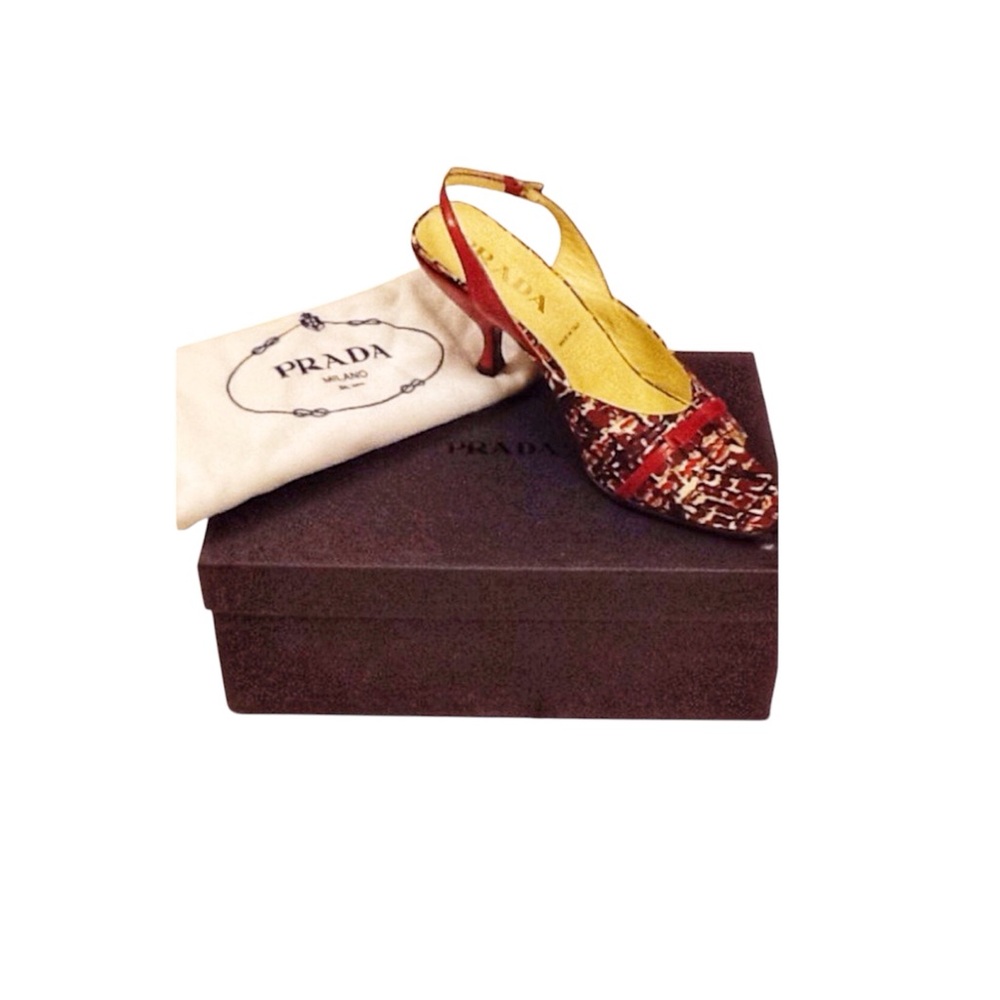 PRADA Sling back peep toe sandal